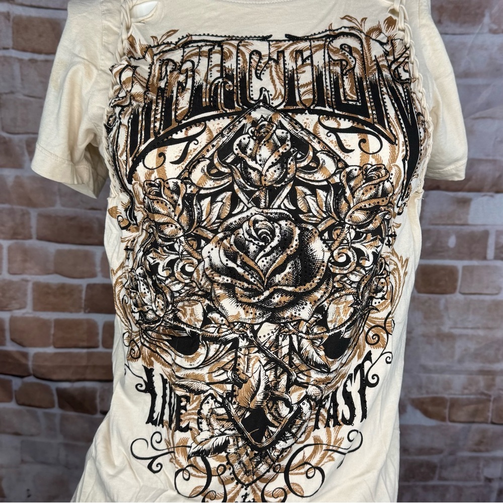 Affliction Women’s Graphic Short Sleeve T-Shirt -Size: XL  -NWT - Picture 4 of 15